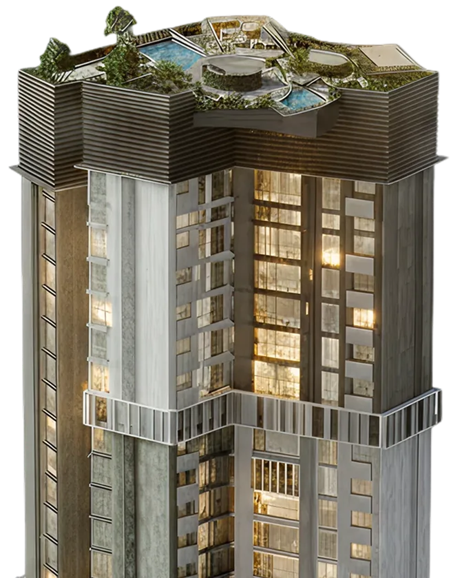 Serendipity BKC — the tower and its Sky Club crown